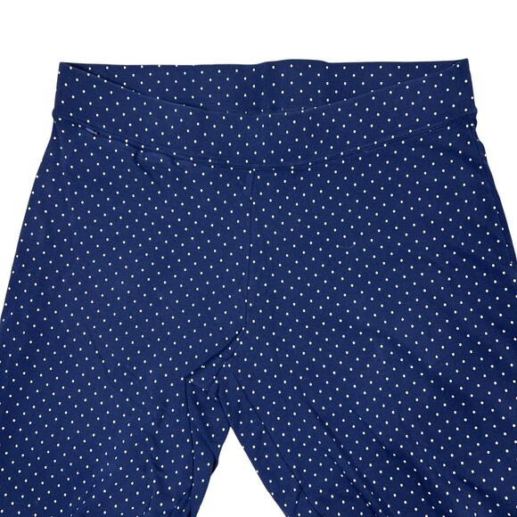 Lands' End Stretch Capri Pants Womens 2XL Navy Dot Pull-On Nautical Summer Beach - Picture 4 of 8